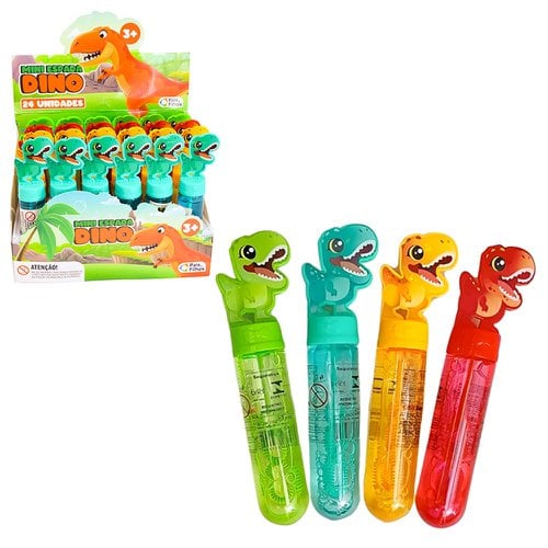 Display Lança Bolhas De Sabão Mini Espada Dino 24 Unidades