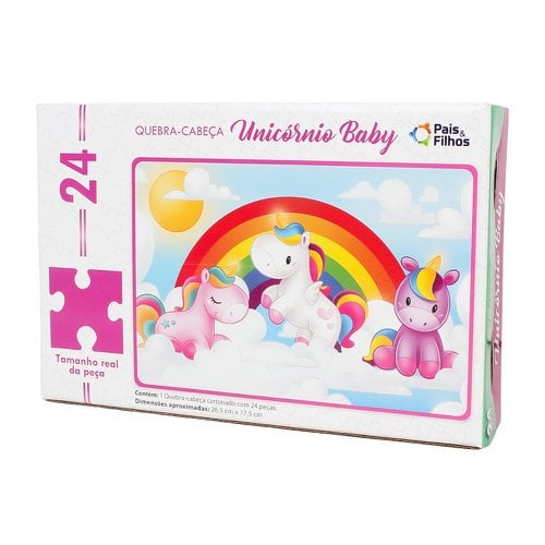 Jogo Quebra Cabeça Unicórnio Baby 24 Peças