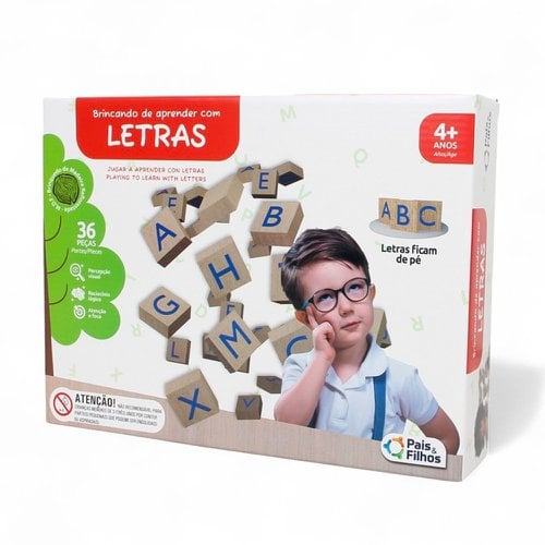 Jogo Infantil Brincando De Aprender Com Letras 36 Peças