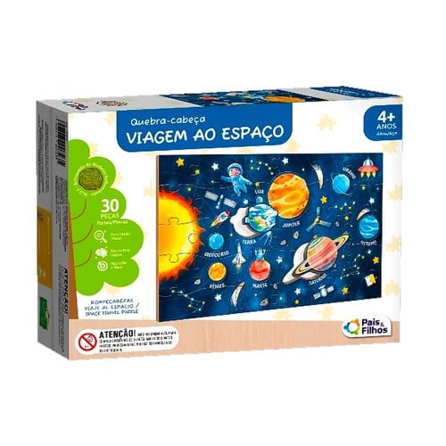 Jogo Quebra-Cabeça Viagem Ao Espaço Com 38 Peças