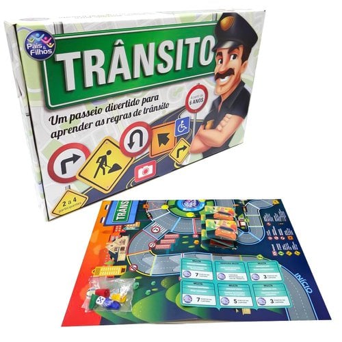 Jogo De Tabuleiro Trânsito Brinquedo Infantil