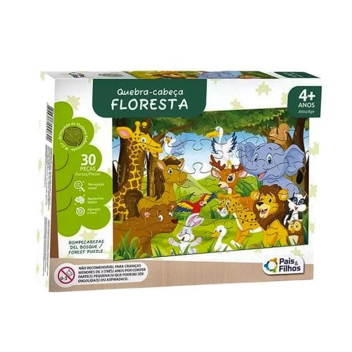 Jogo Quebra-Cabeça Floresta Com 30 Peças
