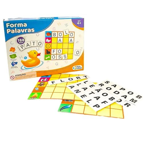 Jogo Forma Palavras Pato Educativo Com 168 Peças