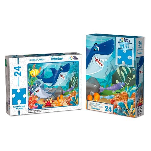 Jogo Quebra-Cabeça Infantil Fundo Do Mar 24 Peças