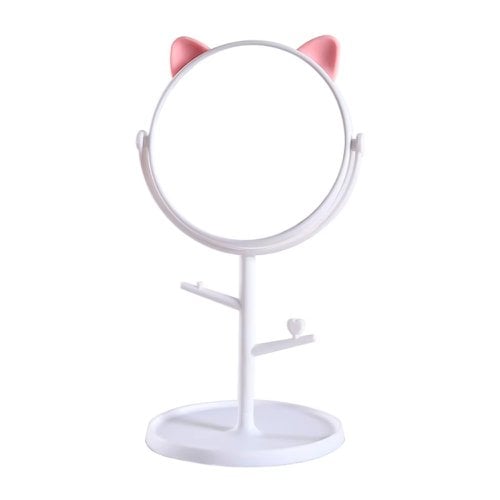 Espelho De Mesa Redondo Com Ganchos De Gatinho
