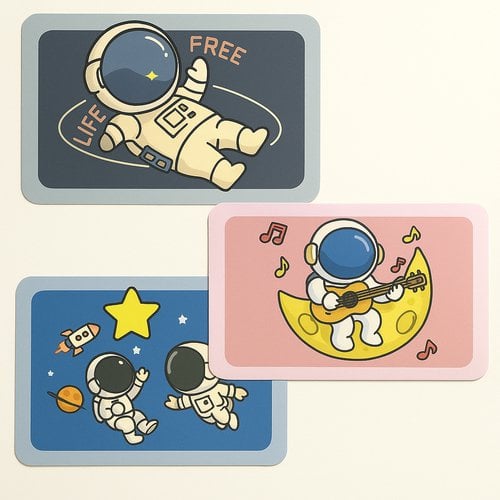 Tapete De Borracha Astronauta Antiderrapante Super Absorvente 3D