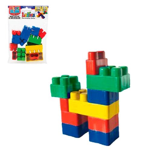 Kit 6 Blocos De Montar Encaixe e Brinque 16 Peças Infantil No Atacado