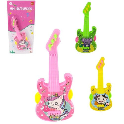 Brinquedo Mini Instrumento Guitarra Infantil 15cm