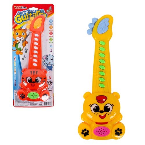 Brinquedo Guitarra Musical Colorida Com Som 25cm