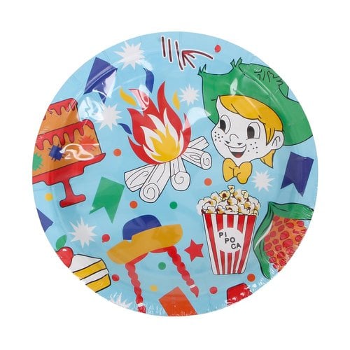 Prato de Papel Temático Festa Junina Caipira 18cm