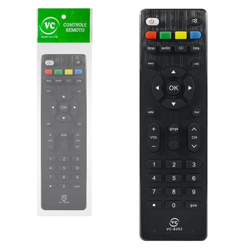 Controle Remoto Compatível Conversor Positivo Preto
