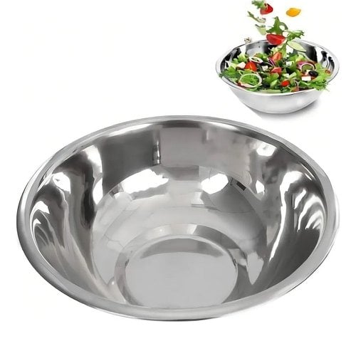 Tigela Cumbuca Redonda Bowl 2,3 Litro 26cm Em Inox