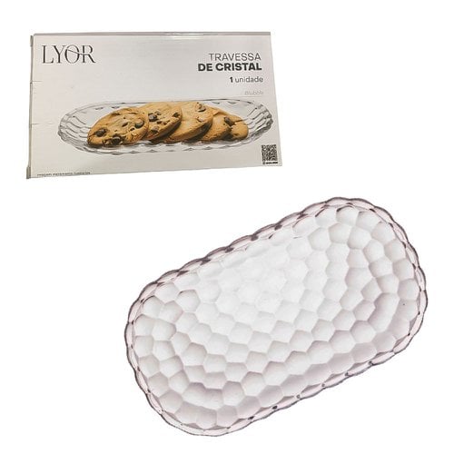 Travessa Petisqueira De Vidro Oval Blubble 21cm x 12cm