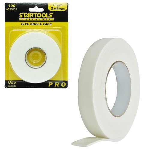 Rolo De Fita Dupla Face 100 Microns 3 Metros 18mm