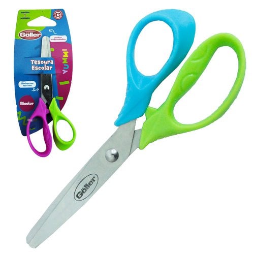 Tesoura Escolar Lâmina De Inox 5" Yummi Bicolor