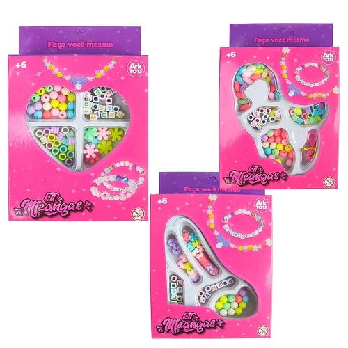 Kit Miçangas Bijuterias Infantil Faça Você Mesmo