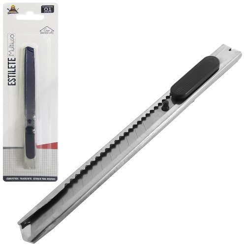 Estilete Estreito Metálico Multiuso Lamina 3MM