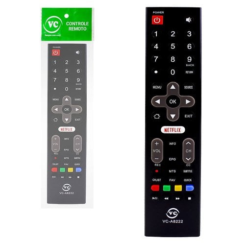 Controle Remoto Compatível Com TV LCD Philco Preto
