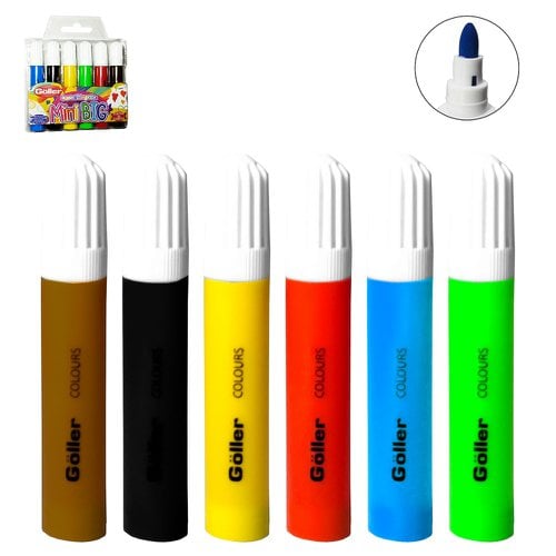 Caneta Hidrográfica Infantil Mini Big Com 6 Cores