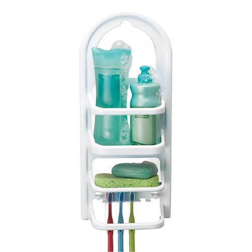 Porta Shampoo Prateleira De Plástico Branco 40cm x 17cm