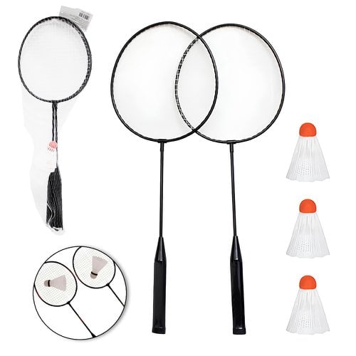 Kit Badminton De Aço Carbono 60cm Com Petecas