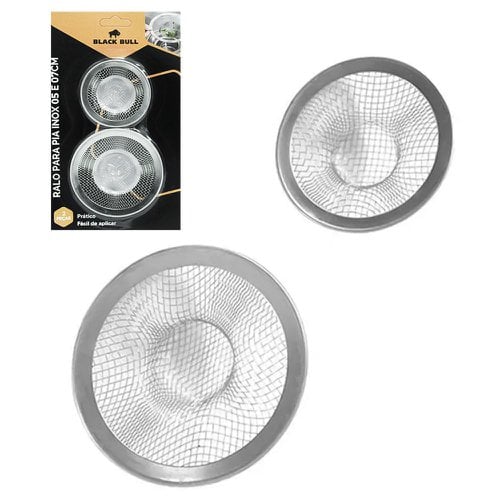 Kit 2 Peças Ralo Para Pia Em Aço Inox 05cm E 7cm