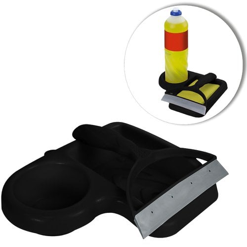 Porta Detergente Esponja Com Rodinho De Pia Em Plástico Preto