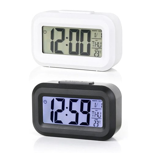 Relógio De Mesa Digital Retangular Com Despertador A pilha