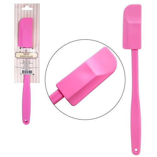 Mini Espátula De Pão Duro de Silicone Rosa 20cm x 2,5cm