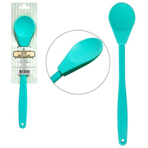 Mini Espátula Colher De Silicone Lollipop Verde 21cm x 4cm