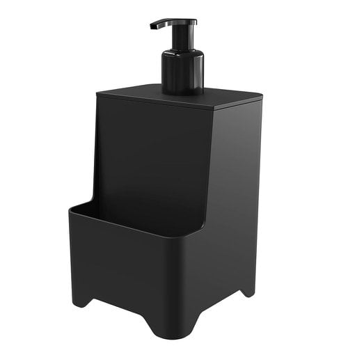 Dispenser De Plástico Porta Detergente E Esponja Preto 650ml