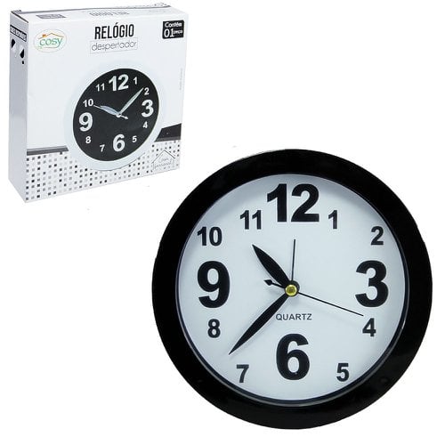Relógio De Mesa Despertador Redondo Decorativo 15cm