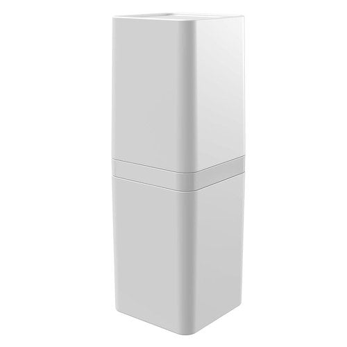 Porta Escova Dental De Plástico Quadrado Com Tampa Branco