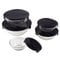 Conjunto Potes De Vidro Redondo Com Tampa Preto 135ml à 1000ml