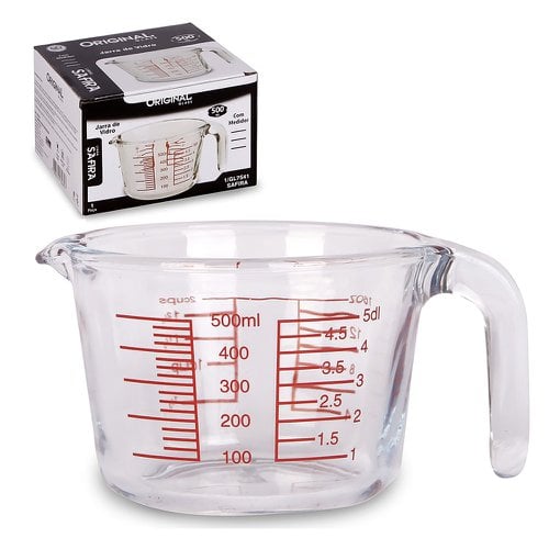 Jarra De Medida Dosador De Vidro Safira 500ml