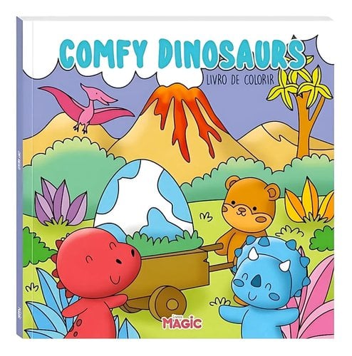 Livro De Colorir Comfy Dinosaurs 36 Páginas