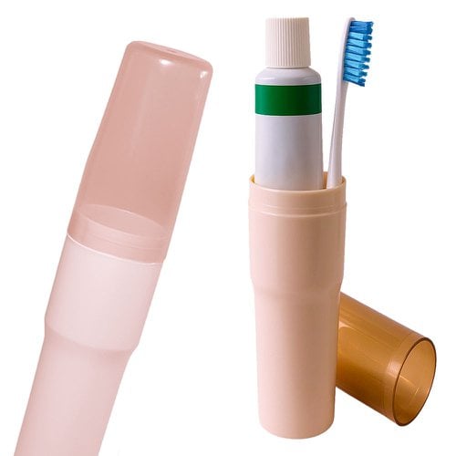 Porta Escova Estojo Dental Redondo Bipartido 20cm