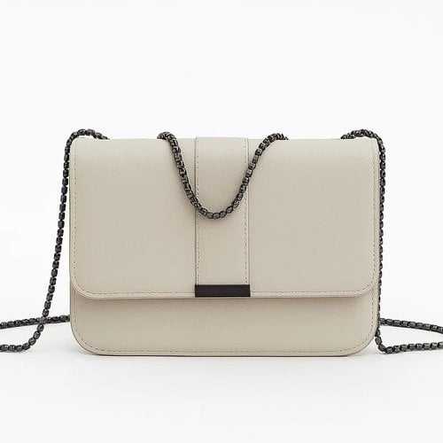 Bolsa Feminina Transversal Alça Corrente Ajustável Fecho Magnético