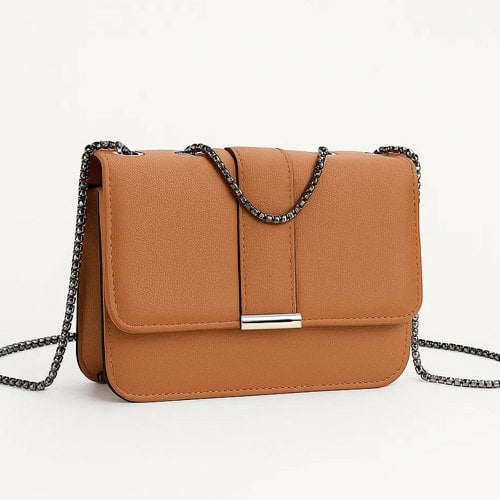 Bolsa Feminina Transversal Alça Corrente Ajustável Fecho Magnético