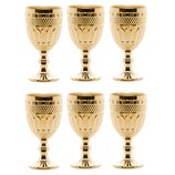 Jogo 6 Taças Água Vidro Brand Dourado Metalizado 345ml 28308 Bon Gourmet