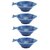 Jogo Pratos Cerâmica Peixe 4 peças Ocean Azul 14x11cm 28098 Bon Gourmet