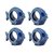 Jogo 4 Anéis para Guardanapos Cerâmica Peixe Ocean Azul 8x6cm 28101 Wolff