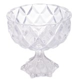 Centro de Mesa Cristal com Pé Deli Diamond 18x18cm 7501 Lyor