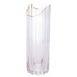 Vaso de Vidro com Borda Dourada 10cm x 30cm 29102 Wolff