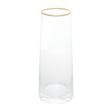 Vaso de Vidro com Borda Dourada Liz 9cm x 9cm x 22cm 29249 Wolff