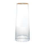 Vaso de Vidro com Borda Dourada Liz 11cm x 11cm x 27cm 29251 Wolff