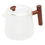 Chaleira Vidro Borossilicato Resistente ao Calor Martelado Alça Bambu 750ml 29354 Wolff