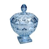 Potiche Decorativo de Cristal Diamant Azul 17,5x24cm 26650 Wolff