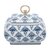 Potiche Decorativo Porcelana Branco e Azul 23x15x23cm 60449 Bon Gourmet