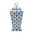 Potiche Decorativo Porcelana Branco e Azul 20x11x43cm 60451 Bon Gourmet
